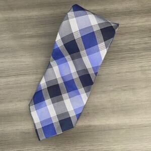 Calvin Klein Neck Tie Mens Plaid Silk Formal Business Casual Neckwear